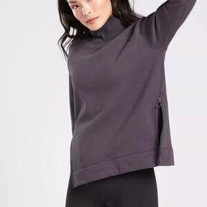 Athleta Cozy Karma Funnel Neck Sweatshirt Purple Size Small Athleisure